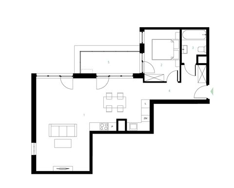 Plan 2 pok. 62m²