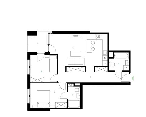 Plan 3 pok. 66m²