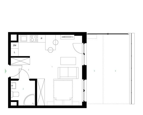 Plan 1 pok. 30m²