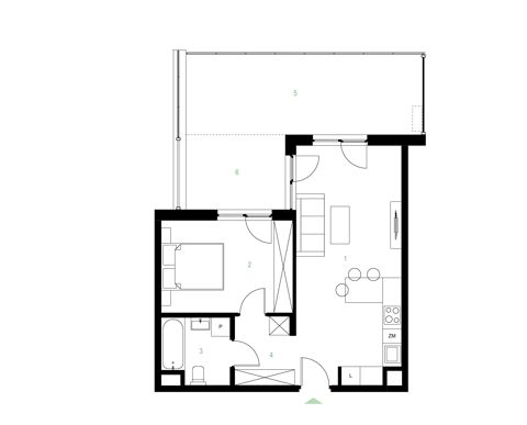 Plan 2 pok. 47m²