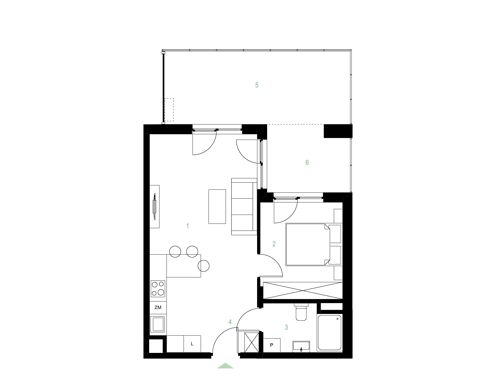 Plan 2 pok. 43m²