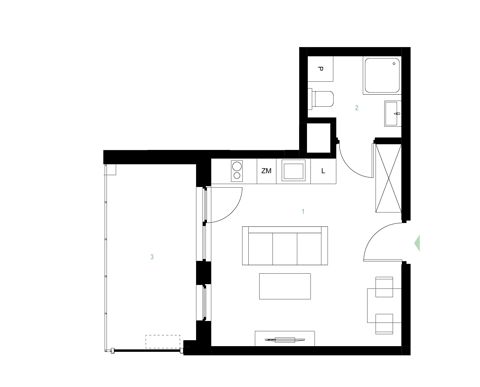 Plan 1 pok. 24m²