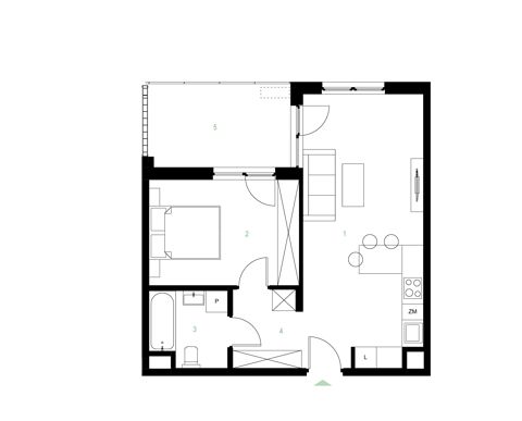 Plan 2 pok. 47m²