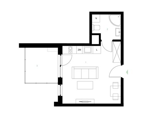Plan 1 pok. 24m²