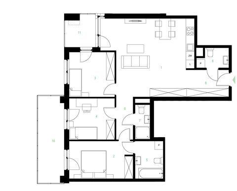Plan 4 pok. 85m²