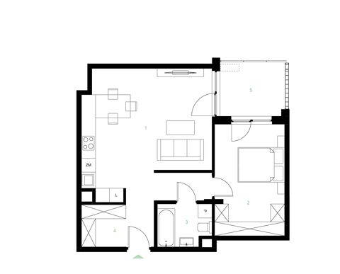 Plan 2 pok. 55m²