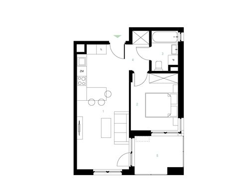 Plan 2 pok. 41m²