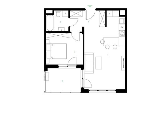 Plan 2 pok. 48m²