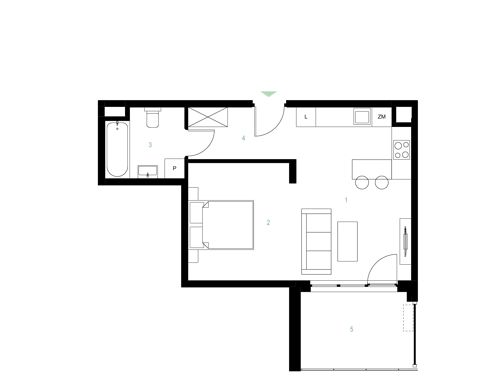 Plan 2 pok. 40m²