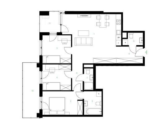 Plan 4 pok. 85m²