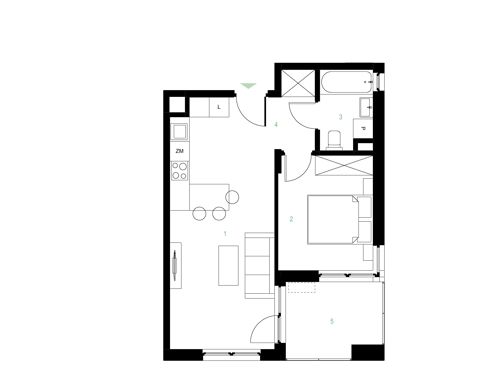 Plan 2 pok. 41m²