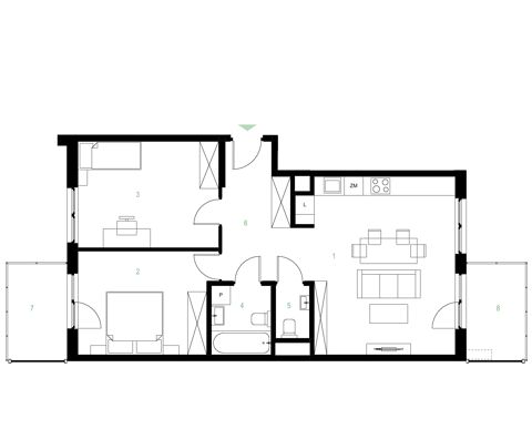Plan 3 pok. 71m²