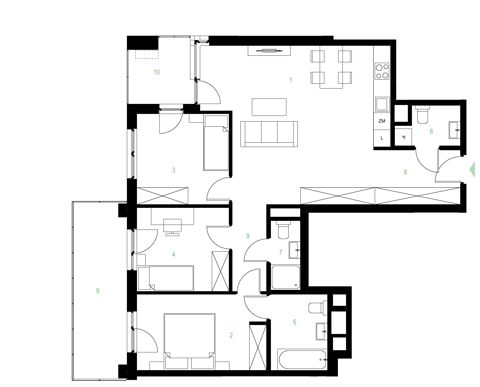 Plan 4 pok. 85m²