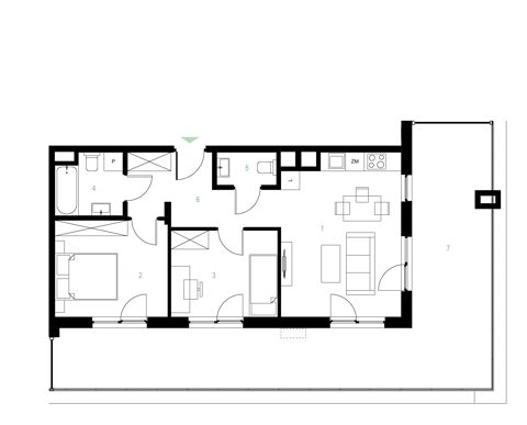 Plan 3 pok. 55m²