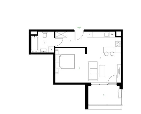 Plan 2 pok. 40m²