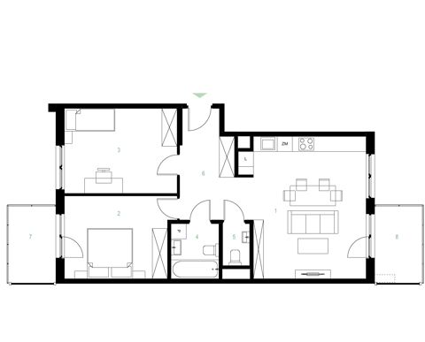 Plan 3 pok. 71m²