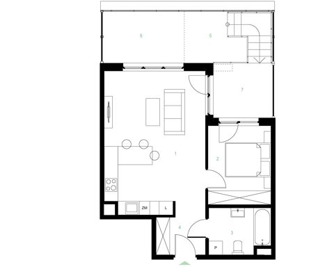 Plan 2 pok. 46m²