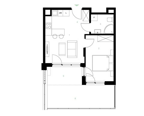 Plan 2 pok. 34m²