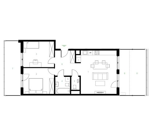 Plan 3 pok. 68m²