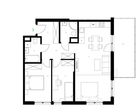 Plan 3 pok. 69m²
