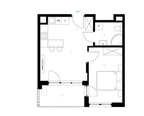 Plan 2 pok. 34m²
