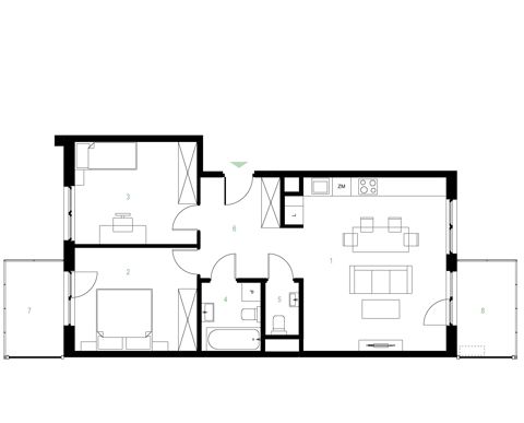 Plan 3 pok. 68m²