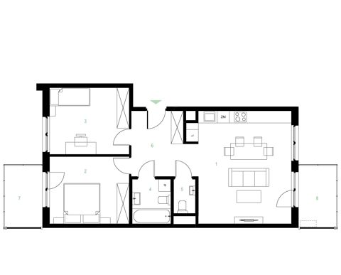 Plan 3 pok. 68m²