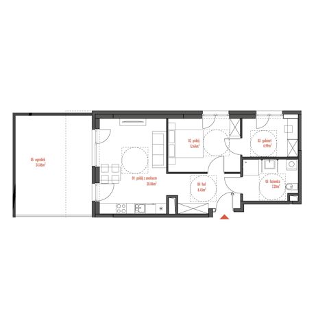 Plan 3 pok. 56m²