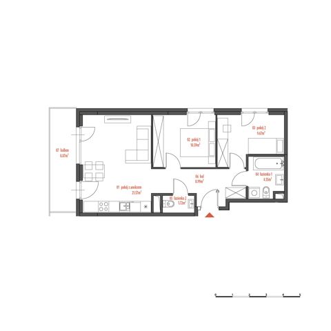 Plan 3 pok. 57m²