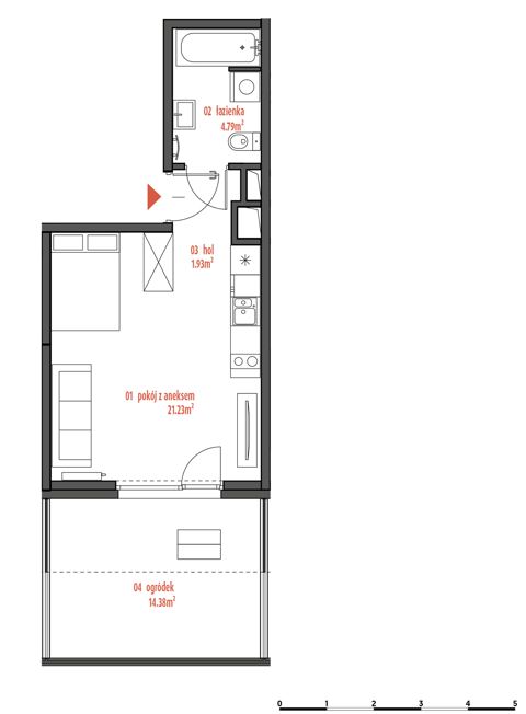 Plan 1 pok. 28m²
