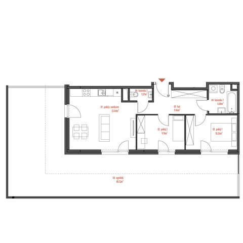 Plan 3 pok. 59m²