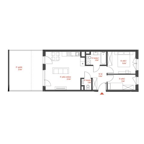 Plan 3 pok. 56m²