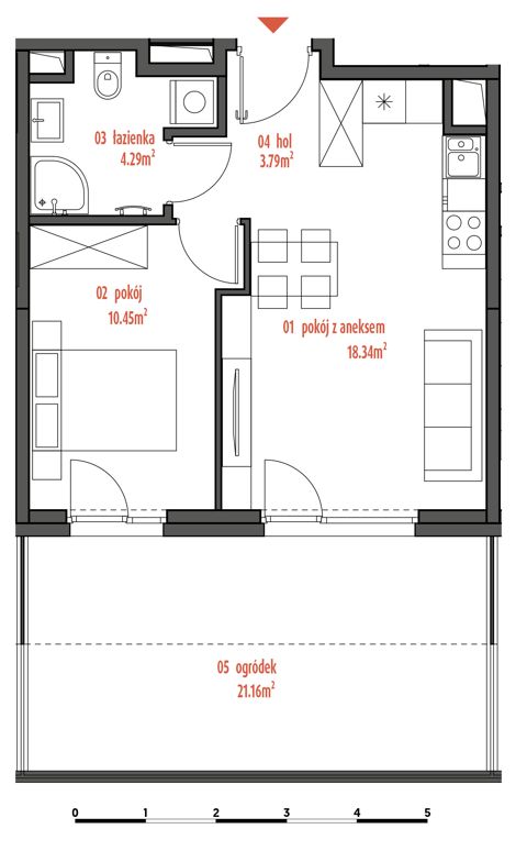 Plan 2 pok. 37m²
