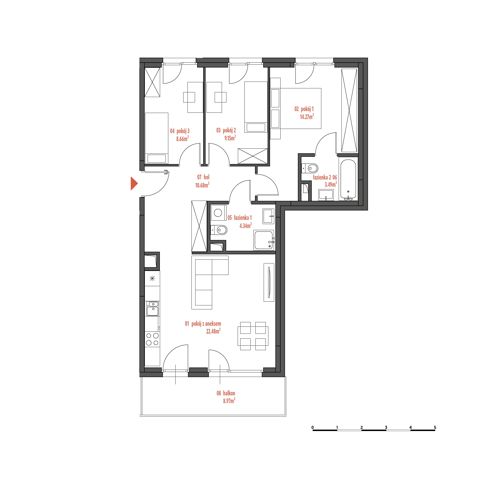 Plan 4 pok. 73m²