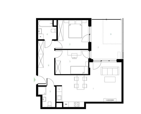 Plan 3 pok. 66m²