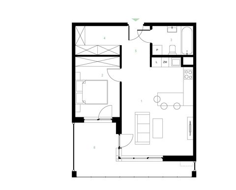 Plan 2 pok. 50m²