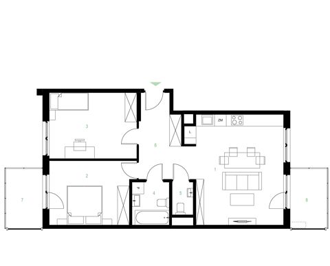 Plan 3 pok. 71m²
