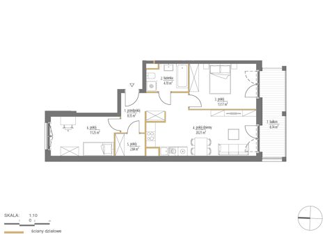 Plan 3 pok. 61m²