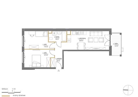 Plan 3 pok. 56m²
