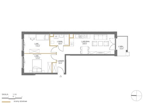 Plan 3 pok. 56m²