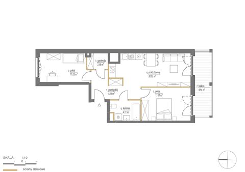 Plan 3 pok. 60m²