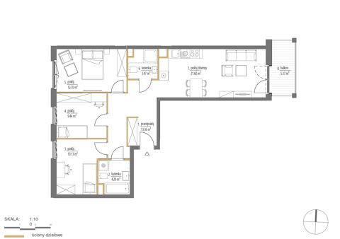 Plan 4 pok. 75m²