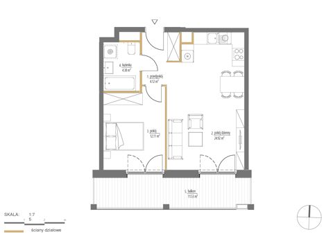 Plan 2 pok. 46m²