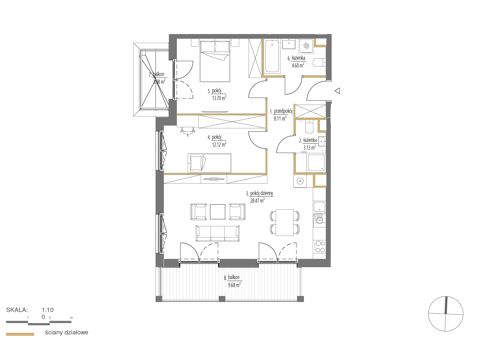 Plan 3 pok. 70m²