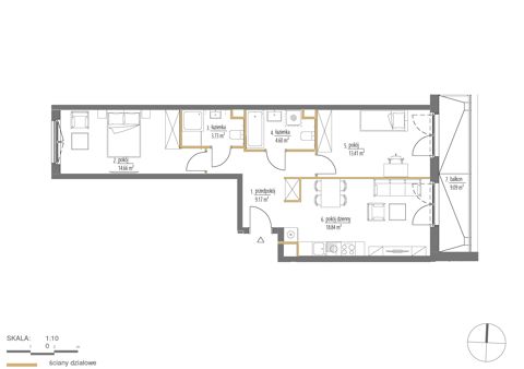 Plan 3 pok. 64m²