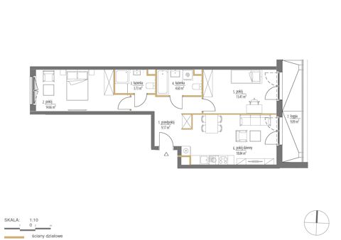 Plan 3 pok. 64m²