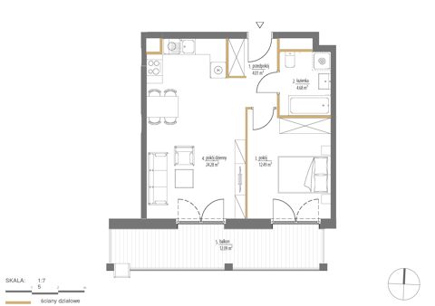 Plan 2 pok. 45m²