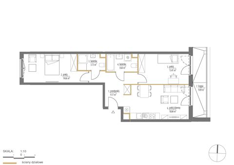 Plan 3 pok. 64m²