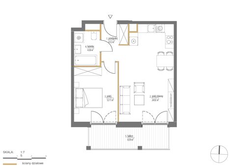 Plan 2 pok. 46m²