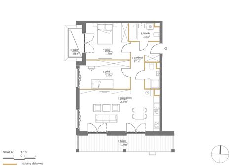 Plan 3 pok. 70m²